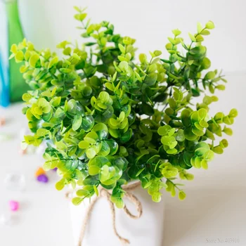  1 GAB 7-dakša, Zaļā Zāle Mākslīgie Augi Penss Zāle Plastmasas Ziedi rotā dzīvojamo istabu mēbeles augi zaļo lapu