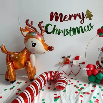  1 gab gudrs 4D briežu baloni pastaigas briežu dzīvnieku baloni Ziemassvētku dekori bērnu dzimšanas dienas rotājumi briežu rotaļlietas, folija pasaulē