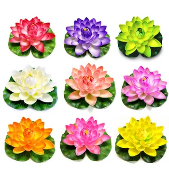  10Cm Drijvende Kunstmatige Lotus Bloemen Nep Planten Diy Waterlelie Mariage Simulatie Lotus Voor Bruiloft Mājas Puse decoraties