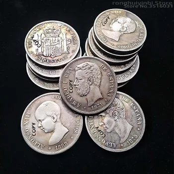  13pcs SPĀNIJA Alfonso Pilns Komplekts Monētas 1871-1899 Reprodukcija Monētas