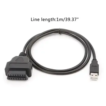  16Pin OBD2 Uz USB Ports Lādētāja Adapteri Kabeļa Savienotājs Diagnostikas Rīks