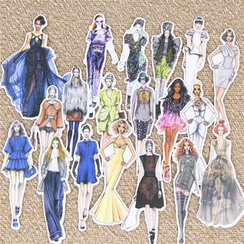  19 Gab./Diezgan daudz catwalk sieviešu mode Dekoratīvās papīra Uzlīme Decal Tālruņa Automašīnu Klēpjdatoru Albums dienasgrāmata Mugursoma Bērniem, Rotaļlietas, Uzlīmes