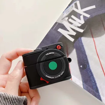  3D Gudrs kamera gadījumā AirPods 1 2 maksas kaste mīksta silikona austiņas aizsardzības vāks AirPods Pro 3 coque Piederumi
