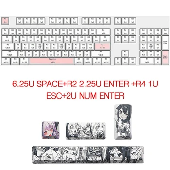  4gab Japāņu Anime PBT Kosmosa Keycaps Ahegao Keycaps 6.25 U Atstarpes taustiņu ESC, Lai Mehānisku Tastatūru Slēdži Keycaps