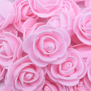  500pcs 3cm PE Putu Rožu Vadītājs Mākslīgo Rožu Ziedi Kāzu Dekorēšana DIY Roku darbs Ziedu Pušķis Vainags Piederumi Rozes