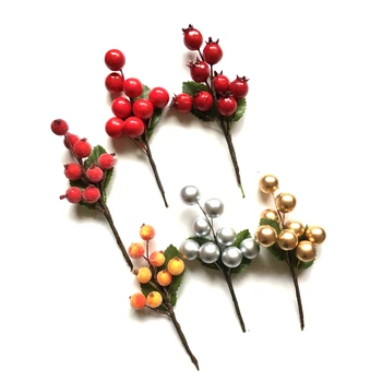  8pcs/saišķis viltus ogu, Augu Ziedu, mākslīgo Stamen Ogas Komplektā DIY Ziemassvētku Kāzu Dāvanu Kastē Vainagi, Dekorēšana