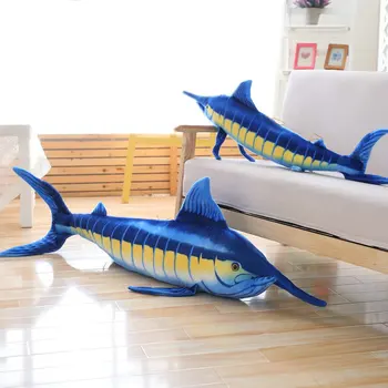  90-140cm Imitētu Tunzivju Haizivs Pildījuma rotaļlietas, Plīša Jūras Dzīvnieku Zivju rotaļlietas Bērniem, jūras Veltes, Veikalā Talismans Mīksta Lelle, rotaļlietas Dzimšanas dienā