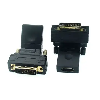  90 180 Grādu Rotācijas DVI 24+1 HDMI-saderīgam Adapteri DVI, Uz HD 1080P HDTV Converter For PC PS3 Projektors TV Kastē