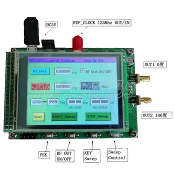  ADF4355 Modulis Pieskārienu Krāsu Ekrānam, Slaucīt RF Signāla Avots VCO Mikroviļņu Frekvences Sintezatoru PLL 250M-6.8 G