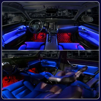  Auto LED apgaismojuma Volvo S90 V90 64-krāsu 2018-2022 S90 V90 apkārtējās gaismas, atmosfēra gaismas, oriģinālais instalācijas