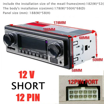  Auto Radio ar MP3 Atskaņotāju Bezvadu Retro USB AUX Klasisks Stereo Radio Uztvērējs Audio Automašīnām Ar Ekrānu, Auto Piederumi