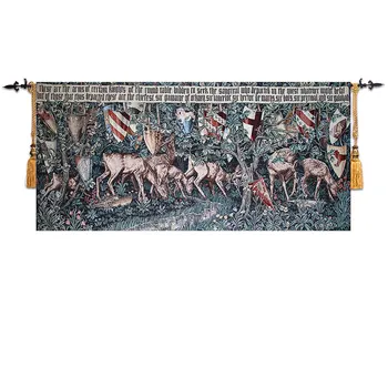  Beļģija Karstā pārdošanas Klasiskais gobelēns Viduslaiku dizainu svētais grāls sērija-Briežu un Vairogs Mājas sienas karājas dekoratīvais tekstils