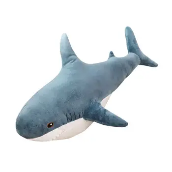  C5AA Baltā Haizivs Plīša Pildījumu Dzīvnieku Rotaļlietas Dīvāns Auto, Spilvens, Dāvanas Bērniem