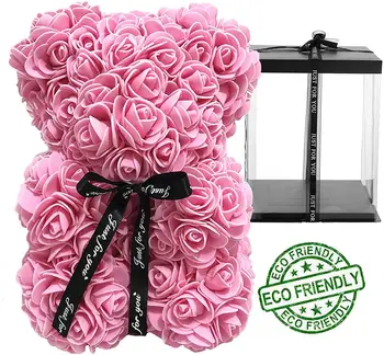 DIY 25 cm teddy rožu lācis ar kasti mākslīgā PE ziedu lācis rožu Valentīna Dienā draudzene, sievietes, sievas, mātes diena dāvanu