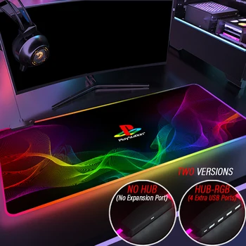  DIY Custom PlayStation 5 Biroja RGB Gaismas Peles Paliktņa Slīpums LED Backlit Spēļu peles paliktnis Ar HUB 4 Ports USB PS4 PS5 Galda Paklājiņš