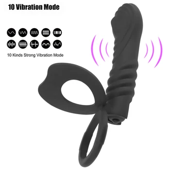  Dildo Butt Plug Vibrators Seksa Rotaļlietas Pāriem Maksts Pievienojiet Siksnu Penis Dzimumlocekļa Dubultā Iespiešanās Anālais Plug