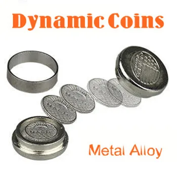  Dinamiskā Monētas (Metālu sakausējums) Burvju Triku Burvis Monēta, kas Parādās Magie Slēgt Ilūziju Veidojums Aksesuārus Komēdija