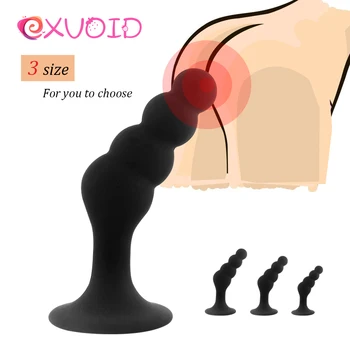 EXVOID Butt Plug Iesācējs Pievienojiet Anālā Seksa Rotaļlietas Sievietēm, Vīriešiem Geju Anālās Lodītes 4 Bumbiņas Prostatas Massager Silikona Tūpļa Dilator