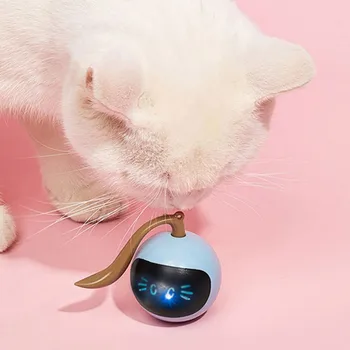  Elektronisko Pet Cat Toy Smart Cat Toy USB Elektriskā Lekt Bumbu Sev Rotējošām Rotaļlietām Ritošā Lekt Bumbu Kaķis, Suns, Bērni