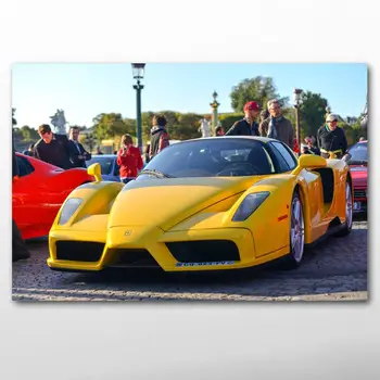  Ferrari Enzo dzeltens Auto, Sporta Auto Transportlīdzekļa Dekoratīvas gleznas Audekla Sienas Māksla Plakāti un Izdrukas Dzīvojamā Istaba Dekori