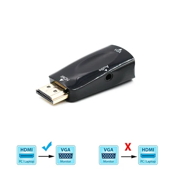  HDMI-saderīgam uz VGA Pārveidotājs Ar Audio Kabeli, Sieviešu un Vīriešu par PC, Klēpjdators, Tablete Atbalsta 1080P HDTV Adapteris