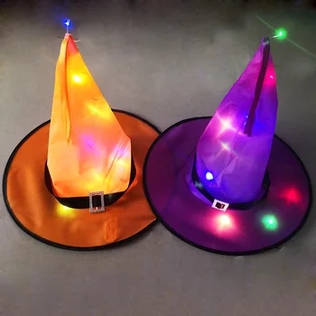  Halloween dekorēšanai raganu cepure LED gaismas raganu cepure Halloween puse apdare piegādes āra karājas gaismas rotaslietas