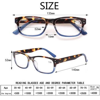  Henotin 4 Pack Lasīšanas Brilles Pavasara Viru Modes Krāsains Rāmji Vīrieši Sievietes HD Readed Brilles Dekoratīvās Briļļu 0~600