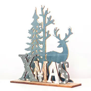  Huiran Priecīgus Ziemassvētkus Koka Santa Claus Elk Rotājumu Ziemassvētku Eglītes Rotājumi Mājās Ir 2021. Noel Ziemassvētki Ornaments Jaunā Gada 2022