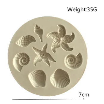  Jūras Dzīvnieku Starfish Shell Kūka Ar Spiešanu Pelējuma Pomādes Maizes Konditorejas Dekorēšanas Instrumentiem Sīkfailus, Šokolādes Pelējuma