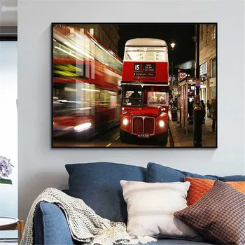  Londonas Sarkanais Autobuss uz Tower Bridge Street Kanvas Glezna Mūsdienu Stila Ainavu Plakāti un Izdrukas viesistaba, Mājas Dekoru, Bez Rāmja