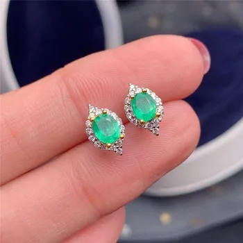  MDINA Atbalsta atklāšanas 925 sterling sudraba dabas emerald emerald lady auskari ar platīnu pārklāto zeltu rotaslietas dizainers