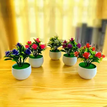  Mākslīgo Augu Pot Narcise Modelis Imitēta Ziedu Plastmasas Dārza Pagalmā Viltus Potted Augu Mājas