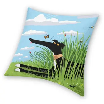  Mīksto Kurts Whippet Suns Mest Spilvens Segtu Mājas Dekoru Karikatūra Sighthound Modelis Spilvens Segums 45x45 Pillowcover par Dīvānu