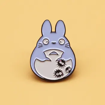  Mīļie-jūs Japāņu Anime Mans Kaimiņš Totoro Metāla Apdare Žetons Gudrs Karikatūra Elfs Broša Apģērba Soma Piederumiem Pin