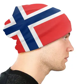  Norvēģijas Karogu, Cepures Hip Hop Atdzist Āra Beanies Klp unisex Vīriešu, Sieviešu Homme Ziemas Pavasara Siltā Divējāda lietojuma Sunīti Cepures