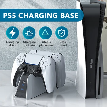  Par PS5 Bezvadu Kontrolieris Uzlādes Doks DualSense Lādētāju Dual Uzlādēšanas Doka Staciju PlayStation 5 Gamepad
