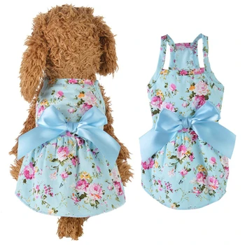  Pet Suns, Kleita Pavasara Vasaras Mājdzīvnieku Apģērbu Maziem Suņiem Mazo Ziedu Princese Suns Svārki Kāzu Kleitas, Suņu Drēbes, Apģērbs