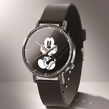  Relogio Jauno Ultra-Plānas Sieviešu Pulksteņi Anime Multfilmu Mickey Kvarca Skatīties Reloj Modes Melna Mīksta Silikona Dāmas Kleita Pulksteņi