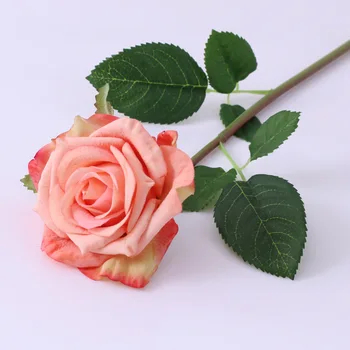  Rozā Kāzu Dekorēšana Rožu Mākslīgie Ziedi Vienu Reālu Pieskārienu Lateksa Baltās Rozes Ziedu Hotel Mājās Vakariņas Istabas Galda Dekori