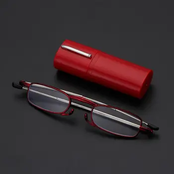  Salokāma Lasīšanas Brilles ar Cauruļu Lietā Pret acu nogurumu, Ultravieglajiem Portatīvie Mini Hyperopia Brilles Pavasara Viru Lasītājiem+10~+40