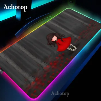  Santoro Gorjuss RGB Peles Paliktņa Spēļu peles paliktnis Datora Lielas peles paliktnis Backlit Peles Paliktņi LED Spēlētājs Mause Paklāju 900x400 Galda Paklājiņš