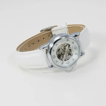  Skatīties Sieviešu Top zīmola luksusa Modes Gadījuma Mehāniskās Pārredzamu skatīties Dāma relojes mujer sieviešu rokas pulksteņi Meitene Kleita pulkstenis