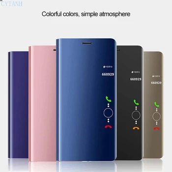  Smart Mirror Flip Case For Huawei P Smart Z P20 P30 P40 Lite Mate 30 40 Pro Par Godu 8.A 8X 10 20 30 Y5P Y9A V20 9X Lite Vāciņu
