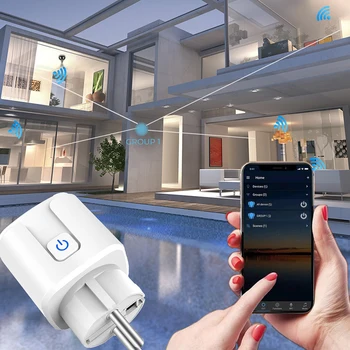 Tuya ZigBee Bezvadu Smart Plug Socket Slēdzis Plug ES Mobilo sakaru Dzīves Remote APP Balss Kontroles Darbu Ar Alexa, Google Home