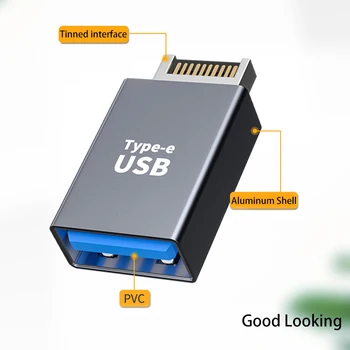  USB 3.1 Priekšējā Paneļa Galvenes E Tipa USB C Tipa Adaptera Kontaktdakšas Pārveidotājs Mātesplatē Datora, DATORU, Izplešanās Kabeļa Savienotājs