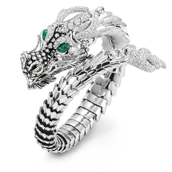  USTAR spīdīgu CZ Kristāli Dragon Phoenix gredzeni sievietēm dobi no griešanai squama gredzenos sieviešu punk modes rotaslietas anel