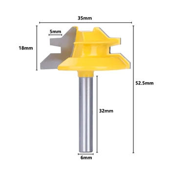  XCAN Bloķēšanas Deflektors Maršrutētāju Bitu 6 mm Kāta Savienošanas Maršrutētāju Bitu Līme Kopīgu Tenon Frēzēšanas Koka Router Bitu